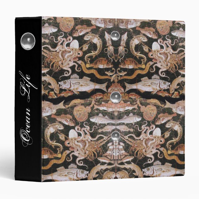 POMPEII COLLECTION /OCEAN -SEA LIFE SCENE Nautical Binder (Front/Spine)