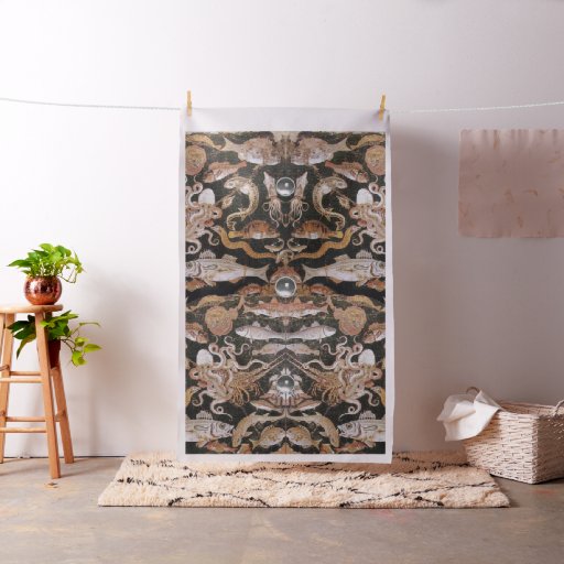 POMPEII COLLECTION/OCEAN - SEA LIFE SCENE Nautical Fabric