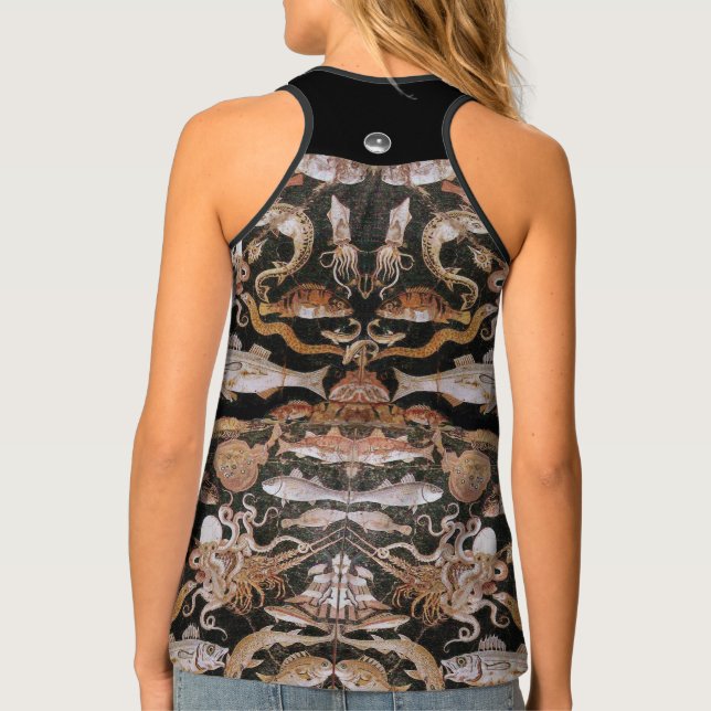 POMPEII COLLECTION /OCEAN -SEA LIFE SCENE Nautical Tank Top (Back)