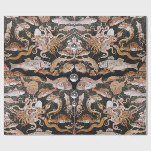 POMPEII COLLECTION /OCEAN -SEA LIFE SCENE Nautical Wrapping Paper