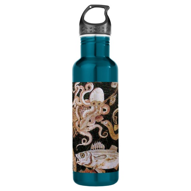 POMPEII COLLECTION / OCEAN - SEA LIFE SCENE,orange Water Bottle (Front)