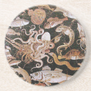 POMPEII COLLECTION / OCEAN - SEA LIFE SCENE SANDSTONE COASTER
