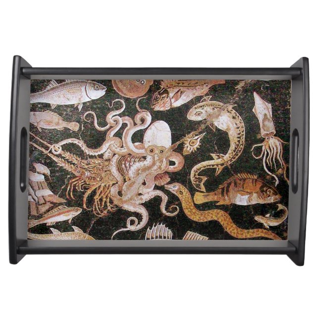 POMPEII COLLECTION / OCEAN - SEA LIFE SCENE SERVING TRAY (Front)