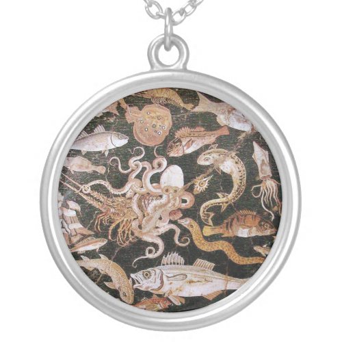 POMPEII COLLECTION  OCEAN _ SEA LIFE SCENE SILVER PLATED NECKLACE