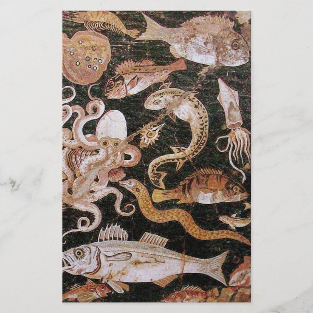 POMPEII COLLECTION / OCEAN - SEA LIFE SCENE STATIONERY (Front)
