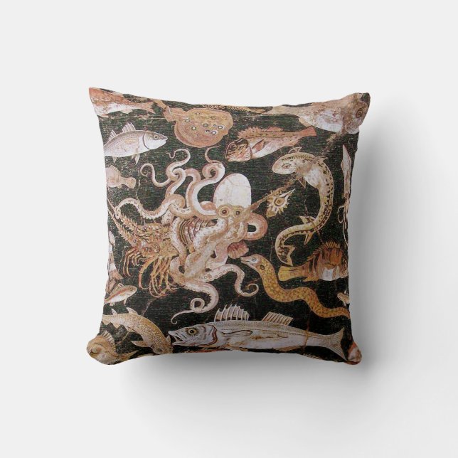 POMPEII COLLECTION / OCEAN - SEA LIFE SCENE THROW PILLOW (Front)