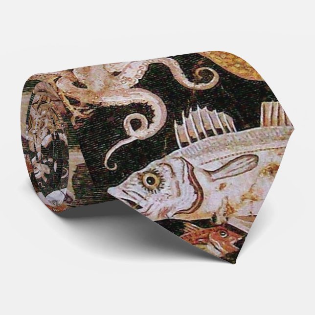POMPEII COLLECTION / OCEAN - SEA LIFE SCENE TIE (Rolled)