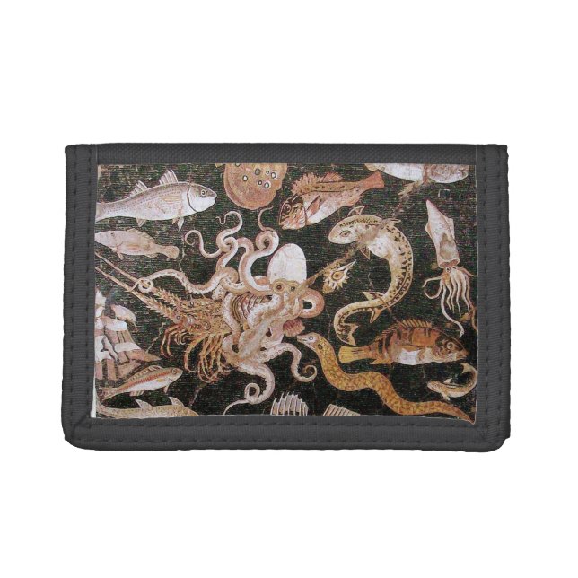 POMPEII COLLECTION / OCEAN - SEA LIFE SCENE TRIFOLD WALLET (Front)