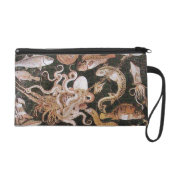 POMPEII COLLECTION / OCEAN - SEA LIFE SCENE WRISTLET PURSE (Front)