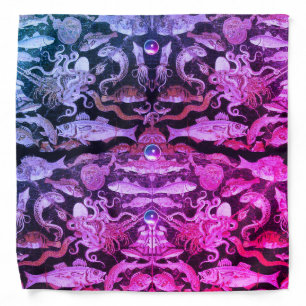 POMPEII COLLECTION,SEA LIFE Pink Blue Nautical Bandana