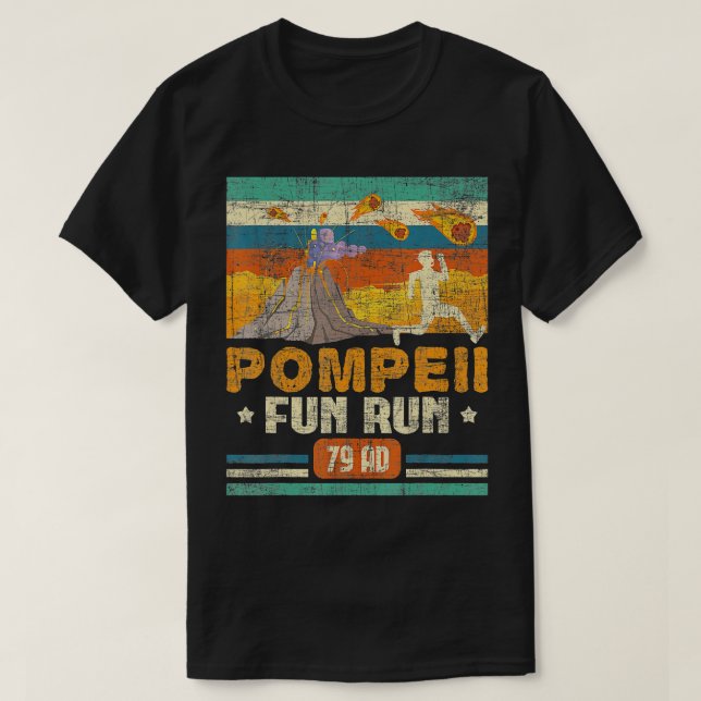 Pompeii Fun Run Geography Volcanologist Volcanolo T-Shirt (Design Front)