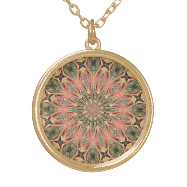 Pompeii Garden Fresco Companion Gold Plated Necklace (Front)