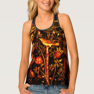 POMPEII GARDEN NIGHTINGALE,RED ROSES,Yellow Red Tank Top