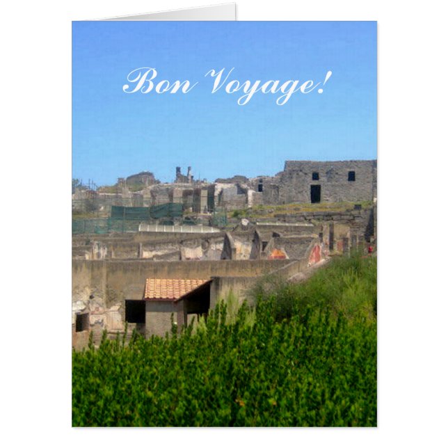 Pompeii Italy Bon Voyage Retirement Card (Front)