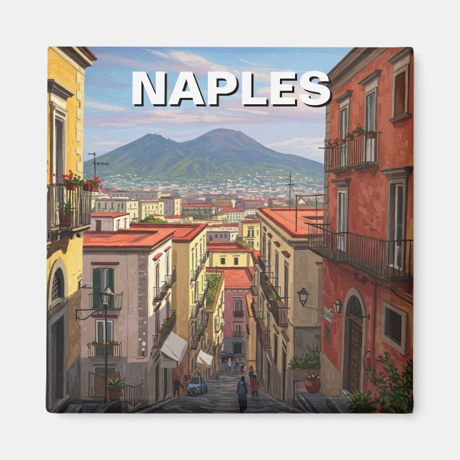 Pompeii Italy Mount Vesuvius Travel Magnet (Front)