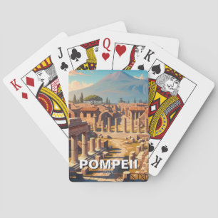 Pompeii Italy Mount Vesuvius Travel Poker Cards
