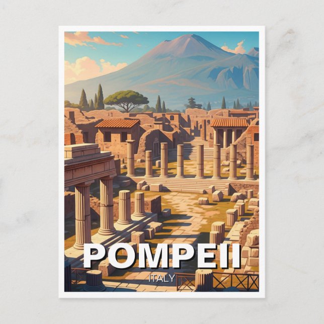 Pompeii Italy Mount Vesuvius Travel Postcard (Front)