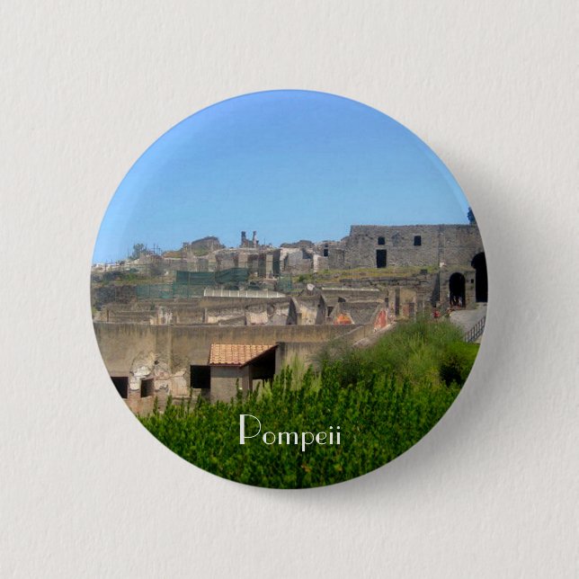Pompeii Italy Pinback Button (Front)