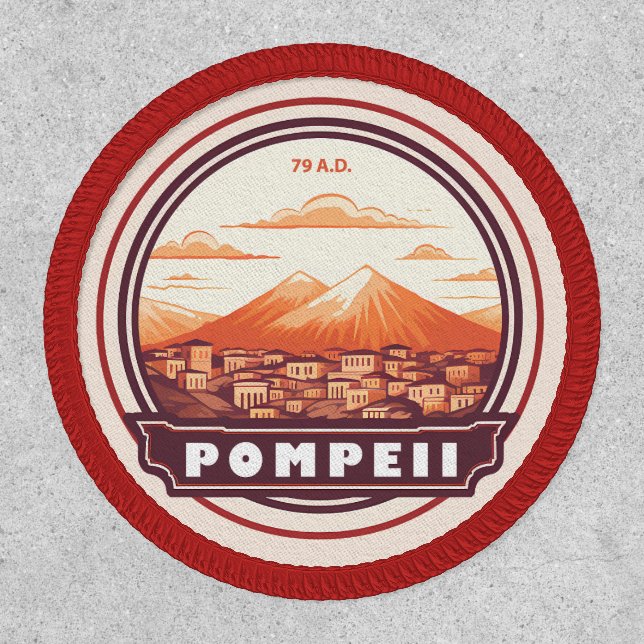 Pompeii Ruins Italy Travel Art Badge (Front)