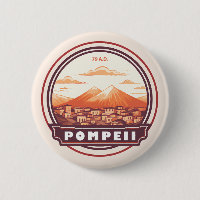 Pompeii Ruins Italy Travel Art Badge