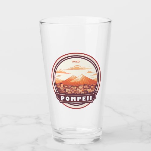 Pompeii Ruins Italy Travel Art Badge Glass