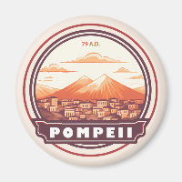 Pompeii Ruins Italy Travel Art Badge