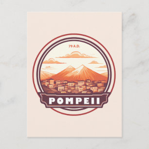 Pompeii Ruins Italy Travel Art Badge Postcard