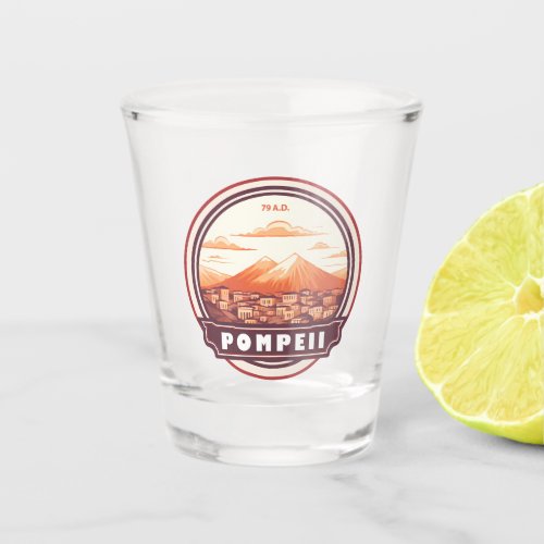 Pompeii Ruins Italy Travel Art Badge Shot Glass