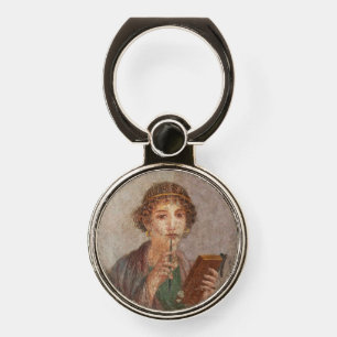 Pompeii Sappho Girl with Tablet & Stylus Roman Art Phone Ring Stand