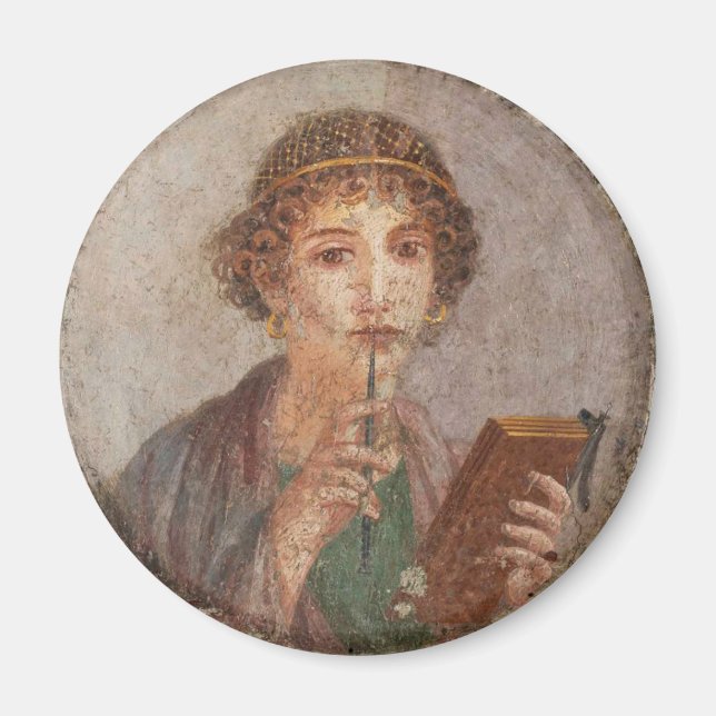Pompeii Sappho Roman Art Young Woman Stylus Tablet Magnet (Front)