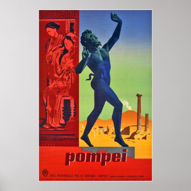 Pompeii Sculptures and Art, Naples, Italy Poster (Front)