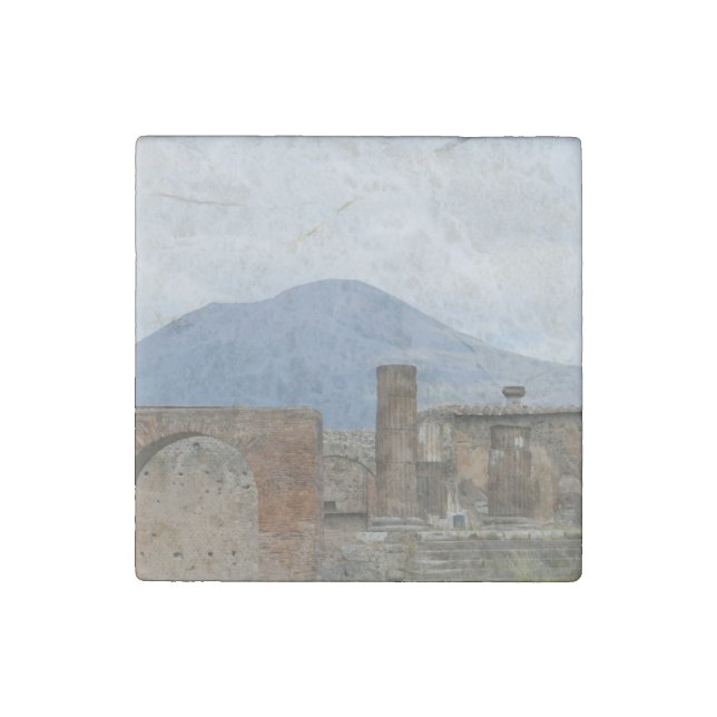 pompeii-Vesuvius Stone Magnet (Front)