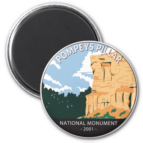 Pompeys Pillar National Monument Montana Vintage Magnet