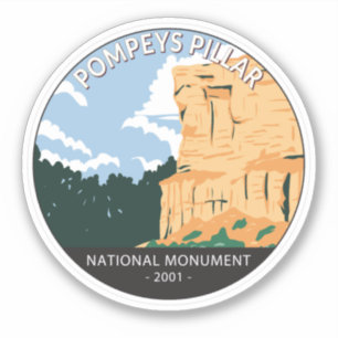 Pompeys Pillar National Monument Montana Vintage Sticker