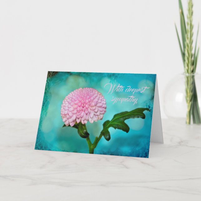 Pompom  dahlia  -  With deepest sympathy Card (Front)