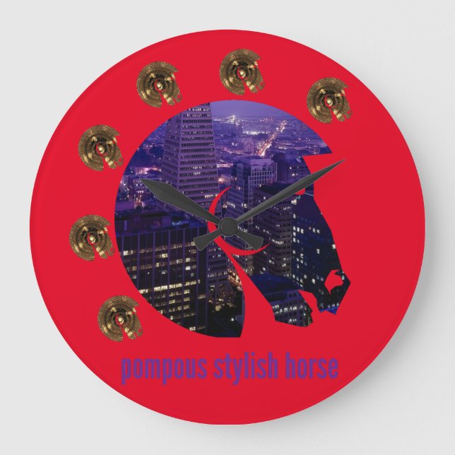 pompous stylish horse large clock (Front)