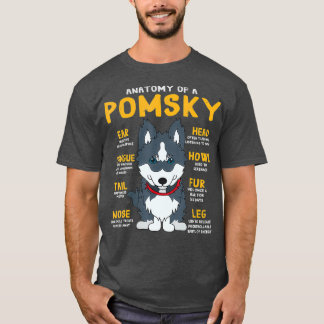 Pomsky Anatomy Funny Dog Mom Dad Gift T-Shirt