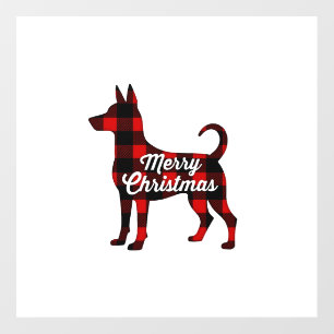 Pomsky Christmas Dog Mom Dad Plaid Gift T-Shirt (2 Floor Decals