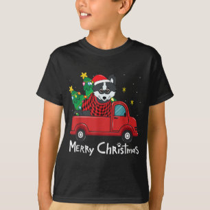 Pomsky Christmas Truck Tree Mom Dad Dog Xmas Gift T-Shirt