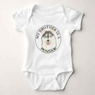 Pomsky Dog Baby Bodysuit