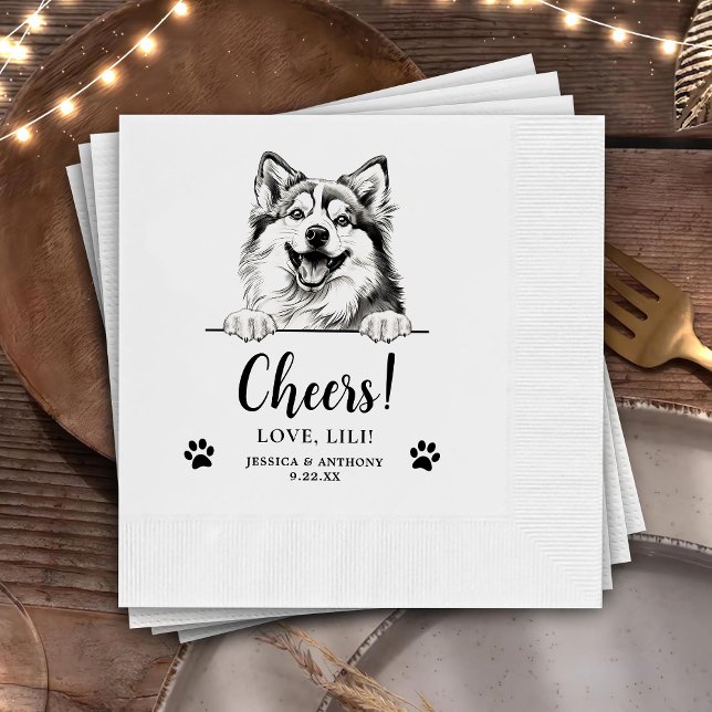 Pomsky Dog Dog Personalized Cheers Napkins (Creator Uploaded)