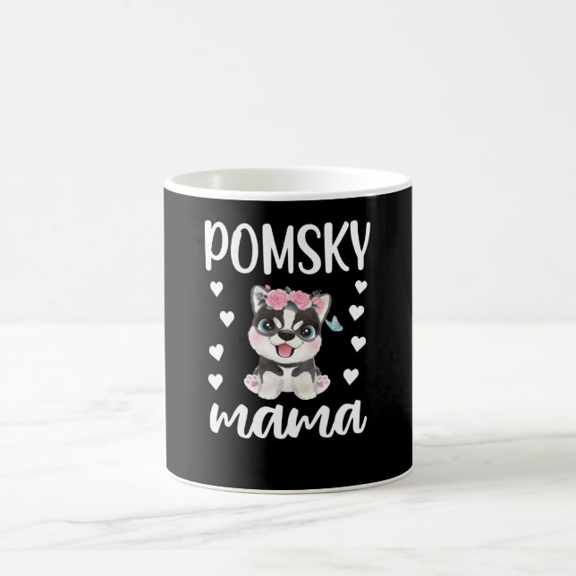Pomsky Mama Dog Lover Pomsky Owner Pomsky Mom Coffee Mug (Center)
