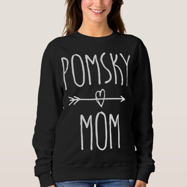 Pomsky Mom Cute Pomeranian Husky Dog Lover Gift Sweatshirt (Front)