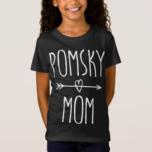 Pomsky Mom Cute Pomeranian Husky Dog Lover Gift T-Shirt (Front)
