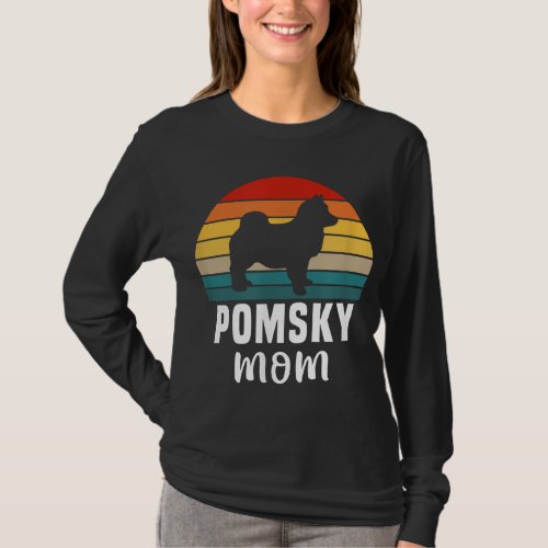 Pomsky Mom Funny Dog Owner Retro Dog Lover Pomsky T_Shirt