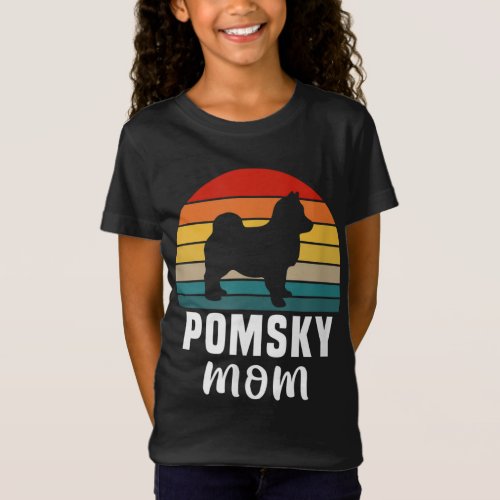 Pomsky Mom Funny Dog Owner Retro Dog Lover Pomsky T_Shirt