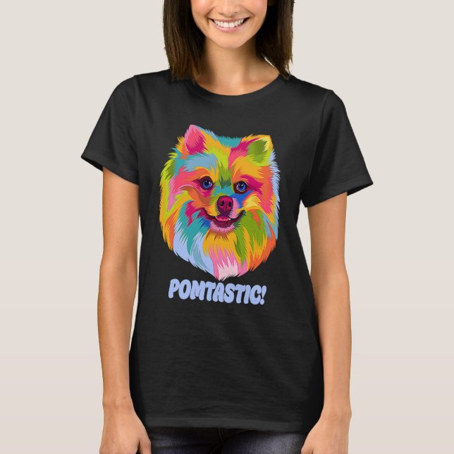Pomtastic  Pomeranian Humor Pom Pom Animal Pun T-Shirt (Front)