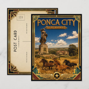 Ponca City Oklahoma Vintage Art Deco Golden Age Postcard
