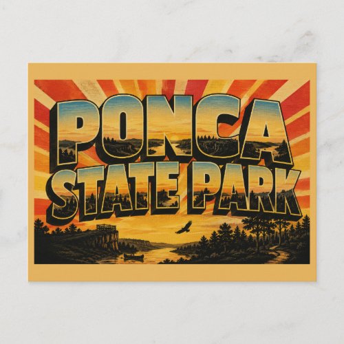 Ponca State Park Nebraska River Bluffs Forest Art Postcard