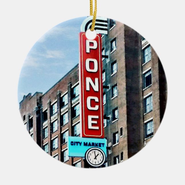 Ponce City Market, Ponce City Market Atlanta, PCM Ceramic Ornament (Front)